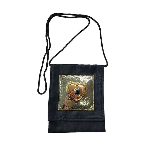 Lunacy Designs Handmade Hammered Metal Purse Crossbody Bag Rectangle Heart - Picture 1 of 7